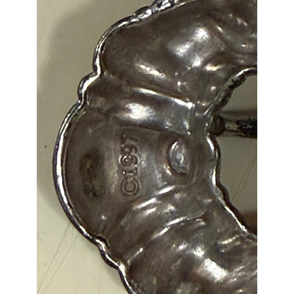 Vtg 97 Ermen Belt Co. Italian Calfskin Leather Belt Brown Silver Western Sz M - Picture 11 of 11